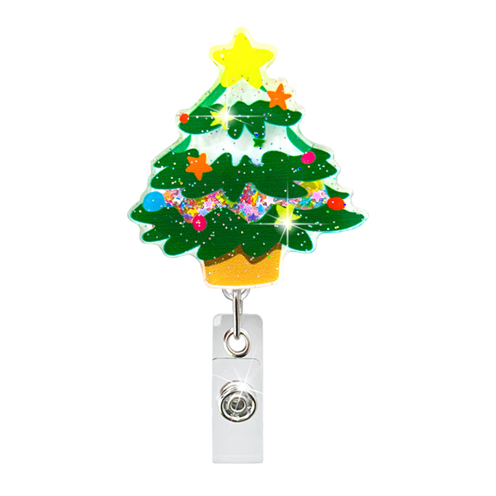 Wholesale Christmas acrylic quicksand telescopic clip rotating easy-to-pull documents